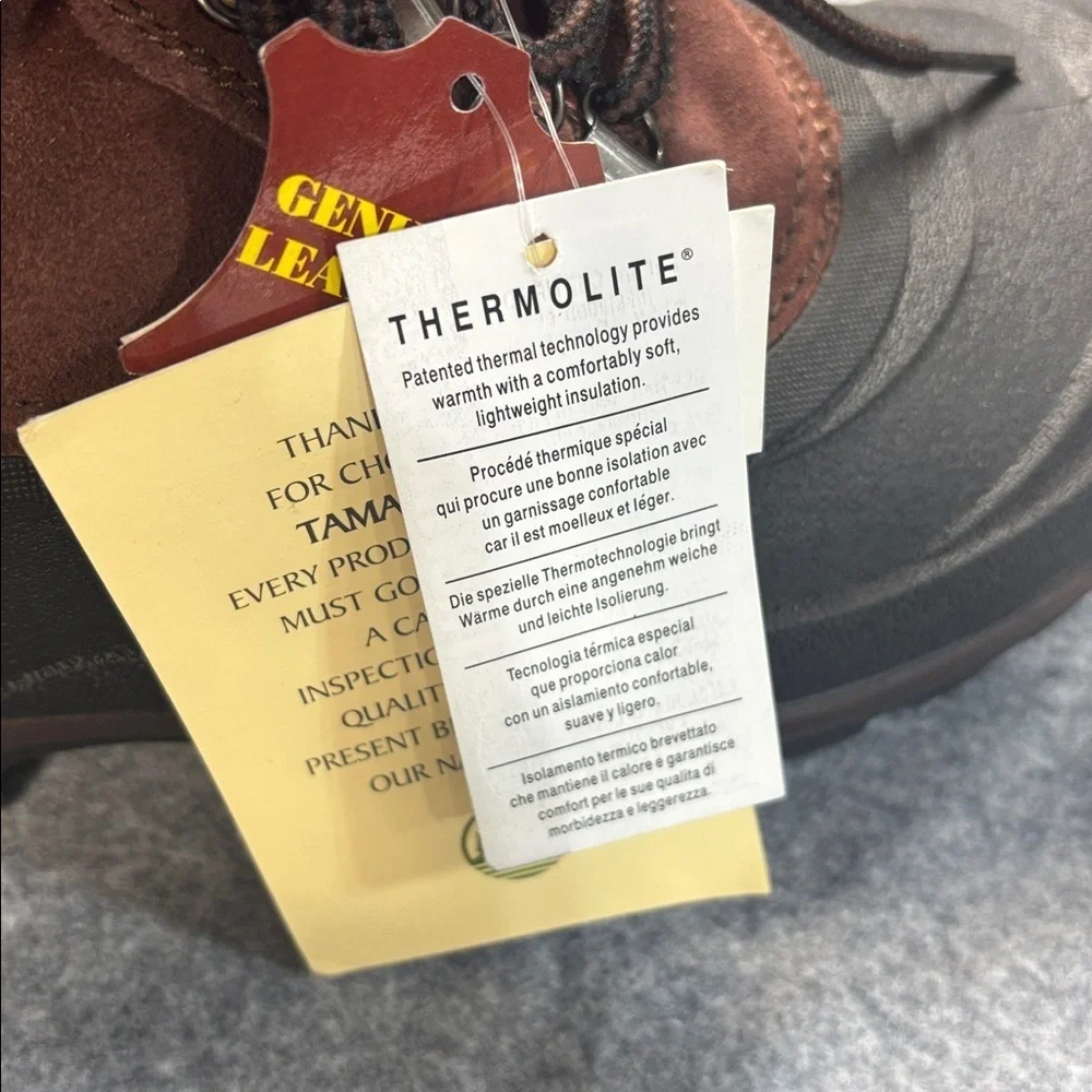 Tamarack thermolite leather lace up insulated Black and Brown Boots size 10